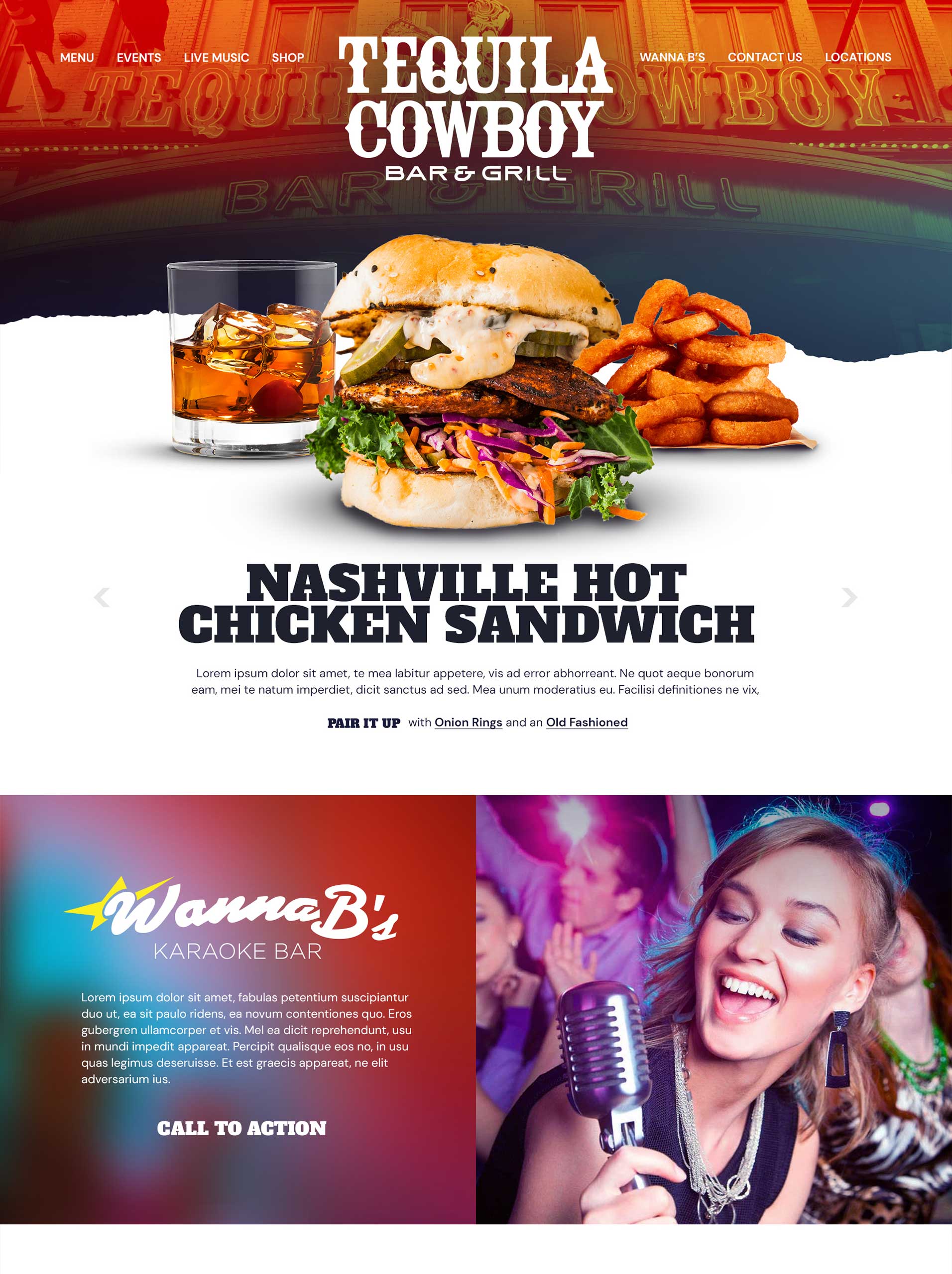 tequila cowboy - nashville web design